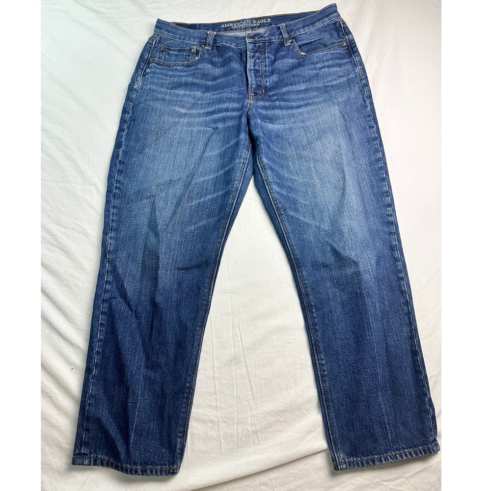 American Eagle Vintage Hi-Rise Straight Leg Jeans Medium Wash Blue Women 12